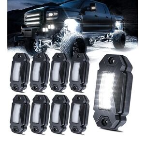 LED Rock Lights for Trucks 8pcs Pure White Under Body High Power Neon Light NEW